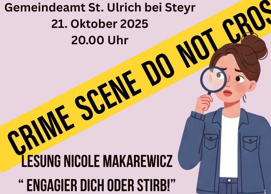 Krimivember: Lesung im Gemeindezentrum St. Ulrich am 21.10.2025